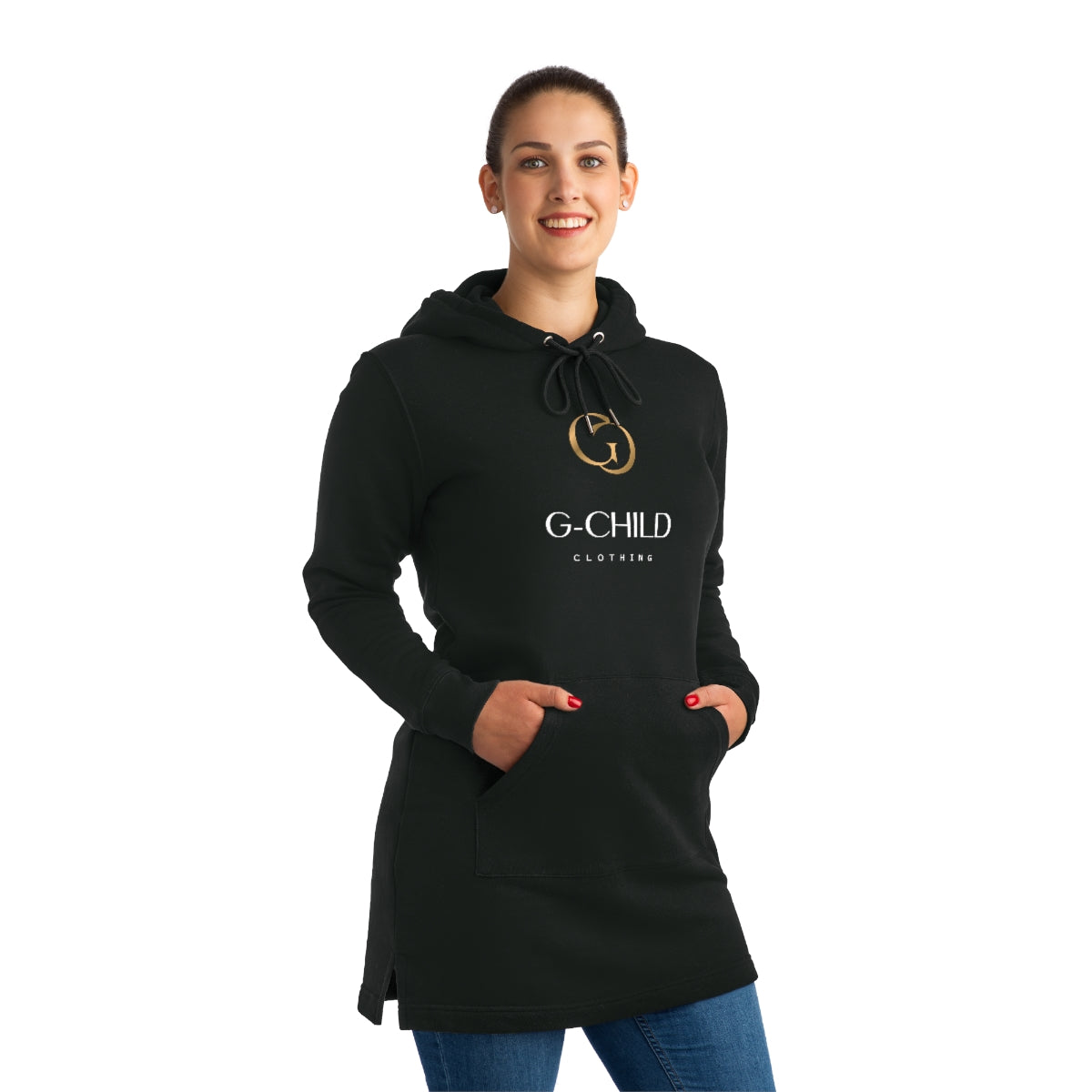 Women's Hoodie Dress GchildClothing black
