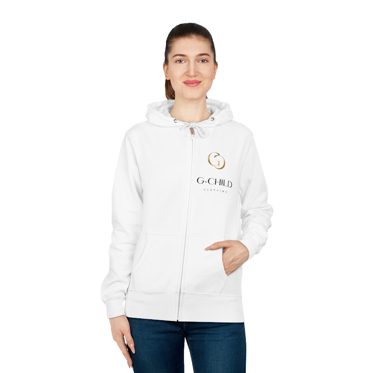 Women's Zip Hoodie white