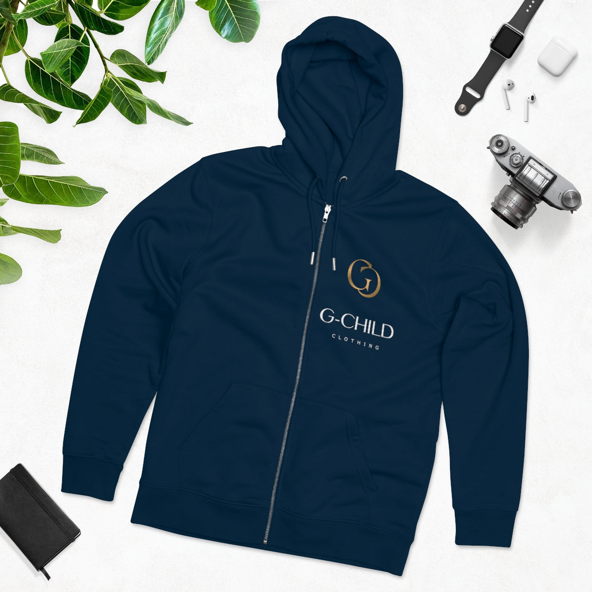 Men's Zip Hoodie GchildClothing navy