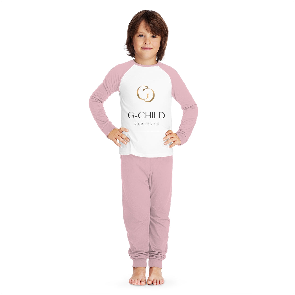 Children Pyjama Set GchildClothing pink and white
